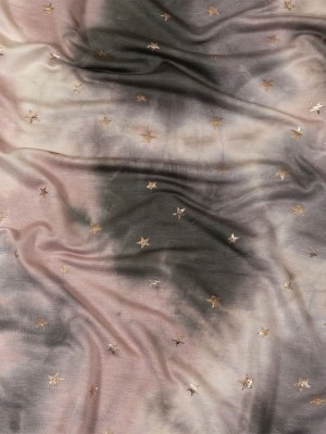 Pink, Olive and Metallic Gold Foiled Stars Stretch Rayon French Terry Pink, Olive and Metallic Gold Foiled Stars Stretch Rayon French Terry