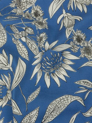 Mood Exclusive Light Blue Illustrated Cultivation Stretch Cotton Woven Mood Exclusive Light Blue Illustrated Cultivation Stretch Cotton Woven