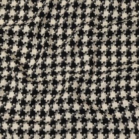 Black and Ivory Houndstooth Polyester Basketweave Tweed Black and Ivory Houndstooth Polyester Basketweave Tweed