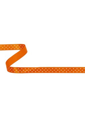 Orange and White Polka Dot Satin Ribbon – 0.375″ Orange and White Polka Dot Satin Ribbon – 0.375″