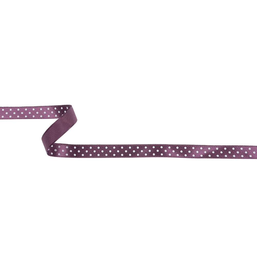 Purple and White Polka Dot Satin Ribbon – 0.375″ Purple and White Polka Dot Satin Ribbon – 0.375″