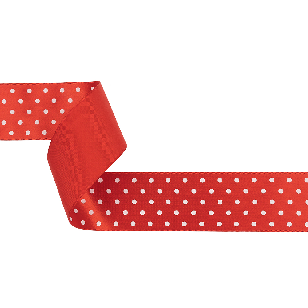 Red and White Polka Dot Satin Ribbon – 1.5″ Red and White Polka Dot Satin Ribbon – 1.5″
