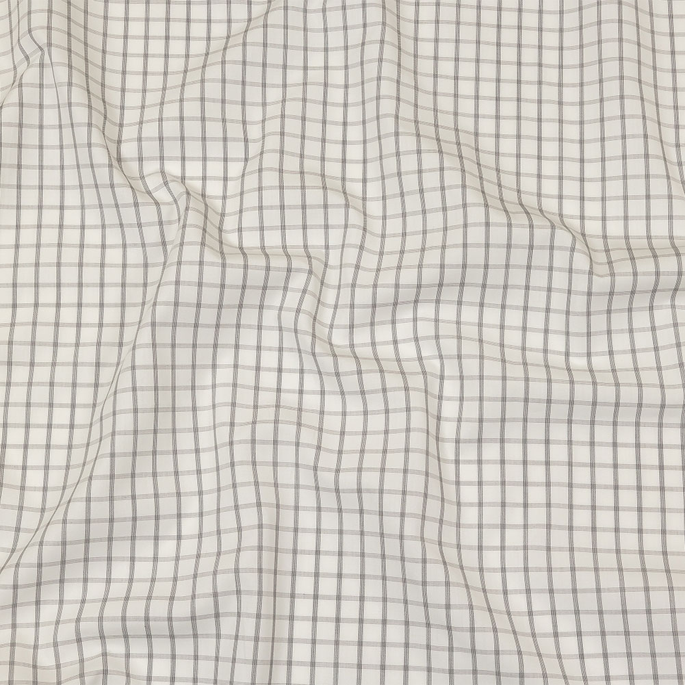 White, Gray and Black Checked Cotton Shirting White, Gray and Black Checked Cotton Shirting