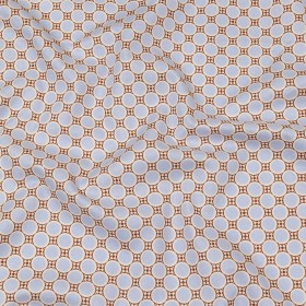 Baby Blue, Brown and Rainy Day Deco Dots Cotton Calico Baby Blue, Brown and Rainy Day Deco Dots Cotton Calico