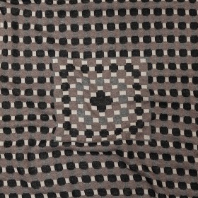 Brown, Black and Gray Squares and Plus Signs Cotton and Polyester Jacquard Knit Panel Brown, Black and Gray Squares and Plus Signs Cotton and Polyester Jacquard Knit Panel