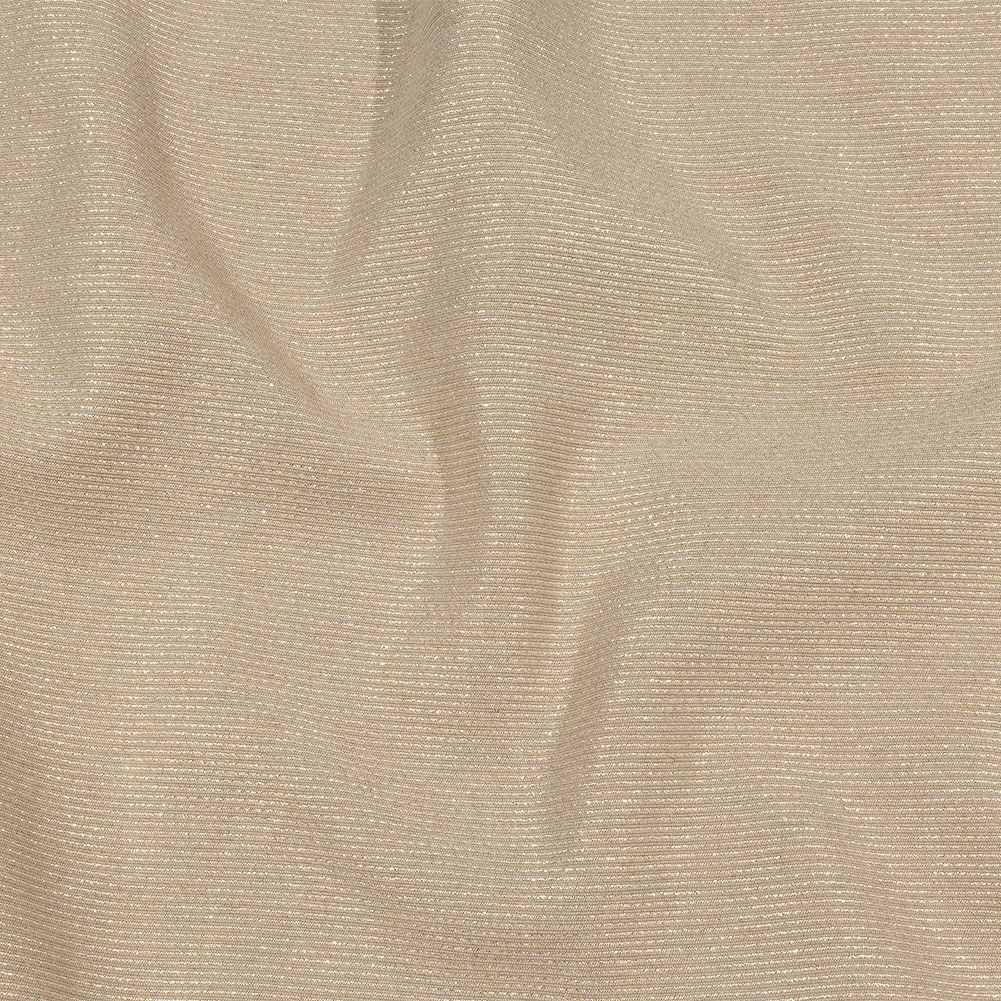 Metallic Gold, Silver and Beige Striped Cotton and Polyester Matelasse Metallic Gold, Silver and Beige Striped Cotton and Polyester Matelasse