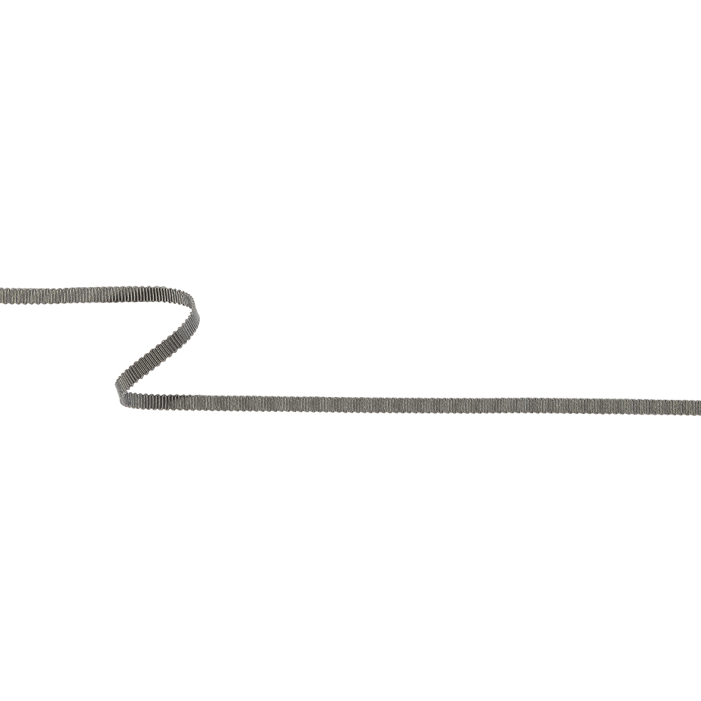 Forged Iron Recycled Polyester Petersham Grosgrain Ribbon – 4mm Forged Iron Recycled Polyester Petersham Grosgrain Ribbon – 4mm