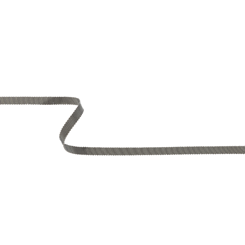 Forged Iron Recycled Polyester Petersham Grosgrain Ribbon – 6mm Forged Iron Recycled Polyester Petersham Grosgrain Ribbon – 6mm