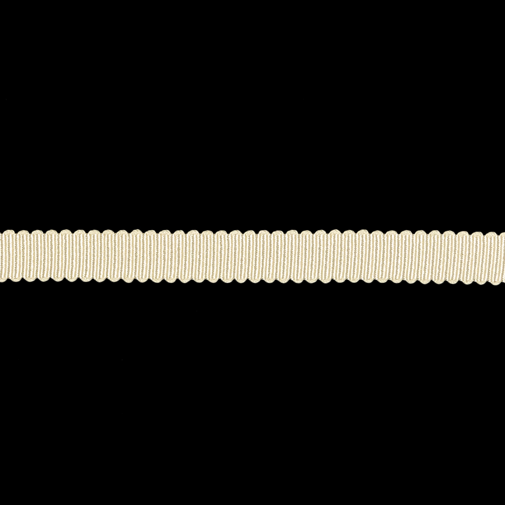 Almond Milk Recycled Polyester Petersham Grosgrain Ribbon - 6mm