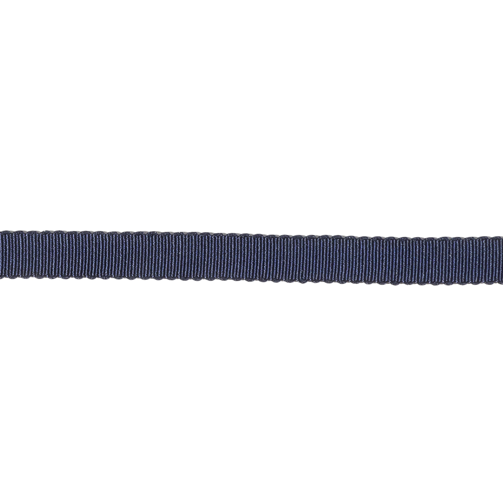 Dark Navy Recycled Polyester Petersham Grosgrain Ribbon - 6mm
