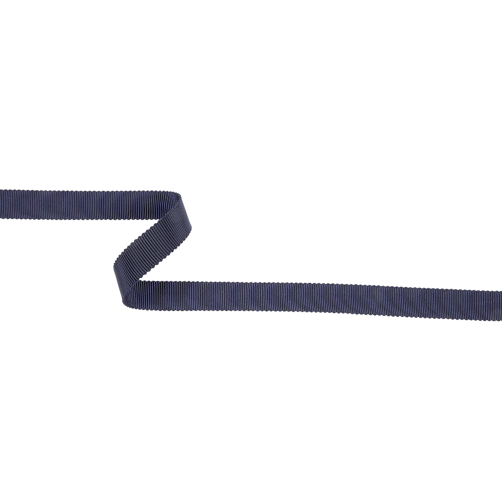Dark Navy Recycled Polyester Petersham Grosgrain Ribbon – 12mm Dark Navy Recycled Polyester Petersham Grosgrain Ribbon – 12mm