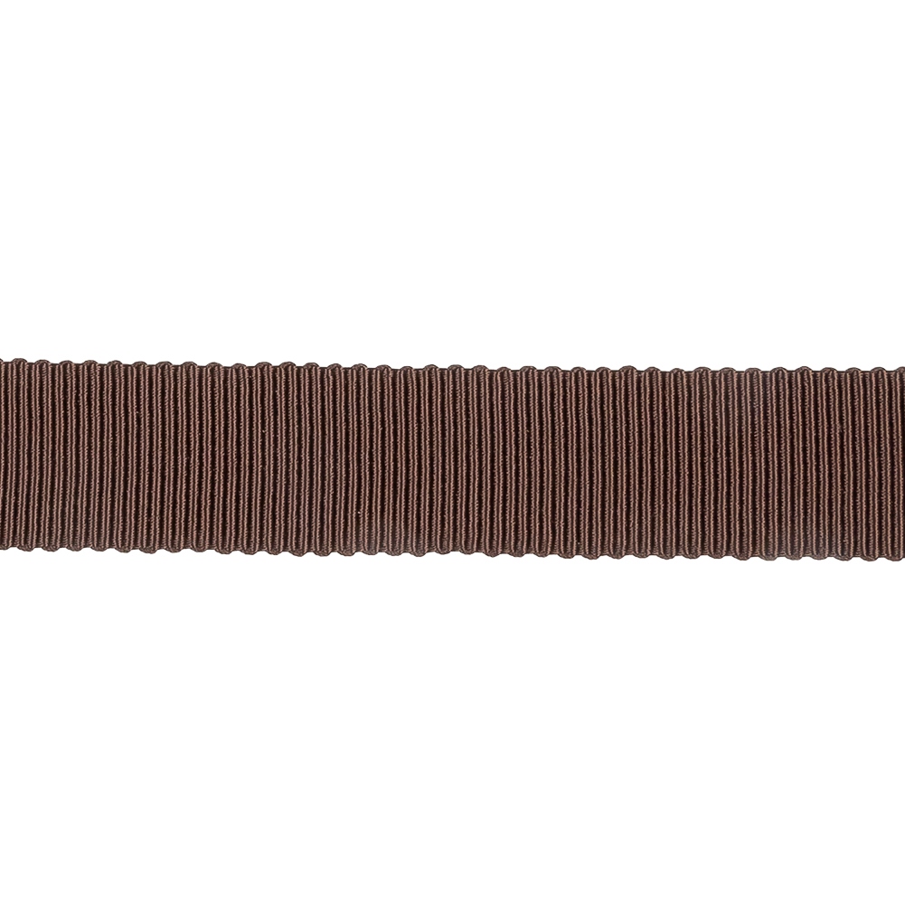 Dark Brown Recycled Polyester Petersham Grosgrain Ribbon - 15mm