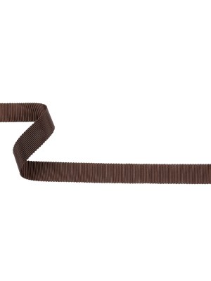 Dark Brown Recycled Polyester Petersham Grosgrain Ribbon – 15mm Dark Brown Recycled Polyester Petersham Grosgrain Ribbon – 15mm