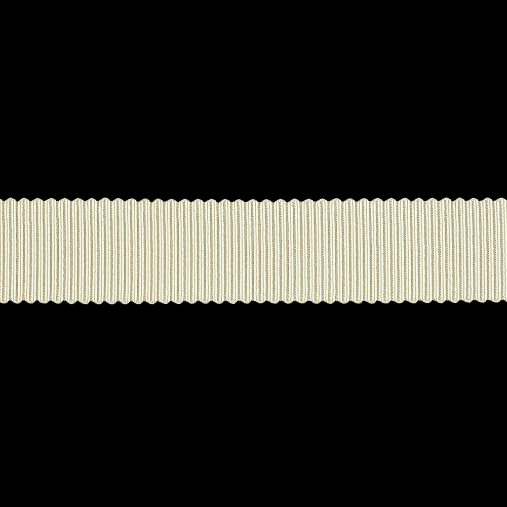 Almond Milk Recycled Polyester Petersham Grosgrain Ribbon - 15mm