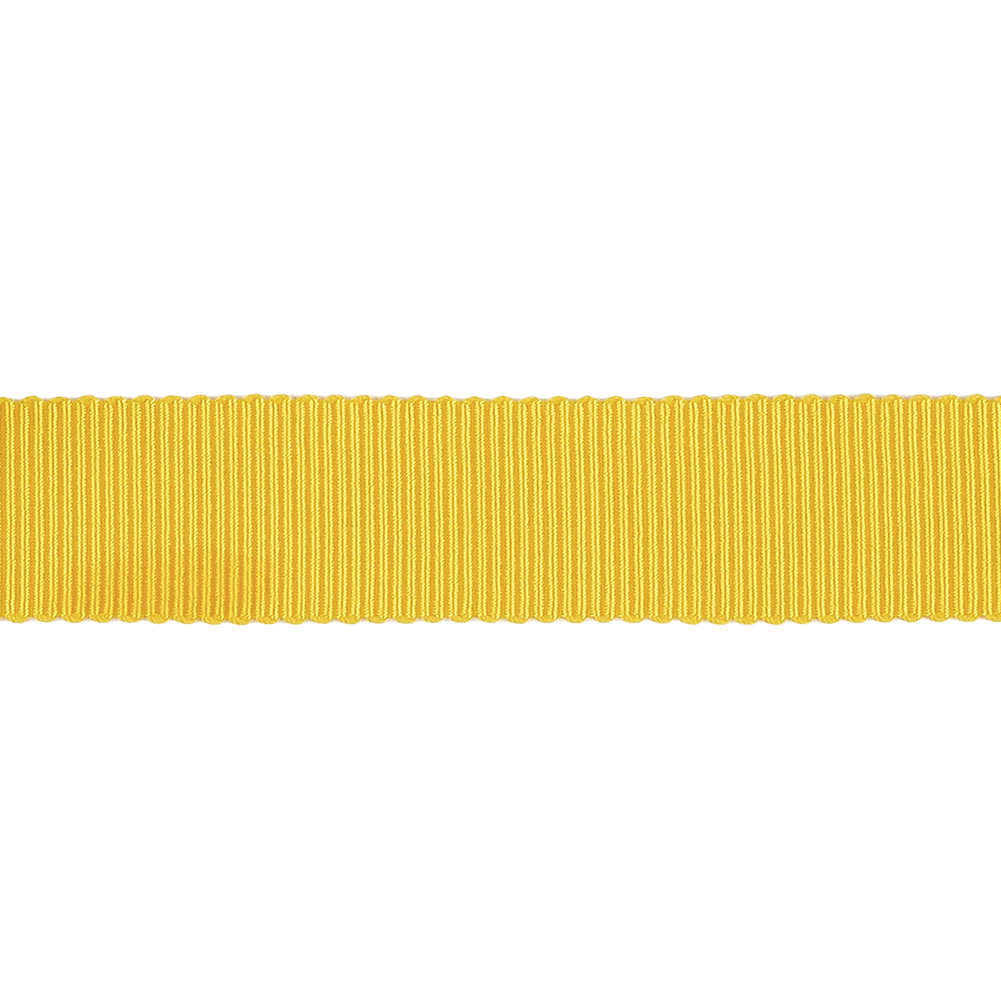 Yellow Recycled Polyester Petersham Grosgrain Ribbon - 15mm