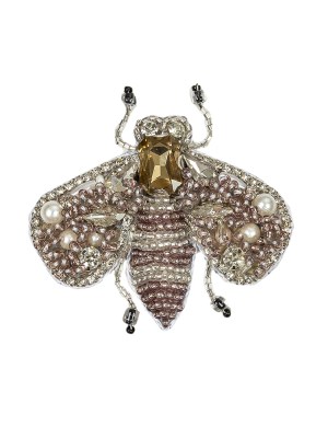 Silver and Pale Orchid Fly Rhinestone and Glass Beaded Applique – 2.375″ X 2.5″ Silver and Pale Orchid Fly Rhinestone and Glass Beaded Applique – 2.375″ X 2.5″