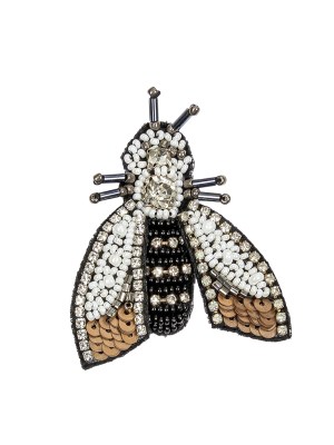 Black, White and Bronze Moth Rhinestone and Glass Beaded Applique – 2.5″ X 2″ Black, White and Bronze Moth Rhinestone and Glass Beaded Applique – 2.5″ X 2″