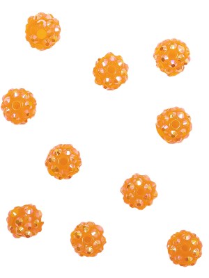 Orange AB Rhinestone and Resin Faceted 12mm Beads – 10pc Orange AB Rhinestone and Resin Faceted 12mm Beads – 10pc