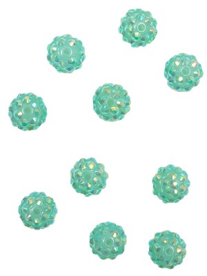 Aqua AB Rhinestone and Resin Faceted 12mm Beads – 10pc Aqua AB Rhinestone and Resin Faceted 12mm Beads – 10pc