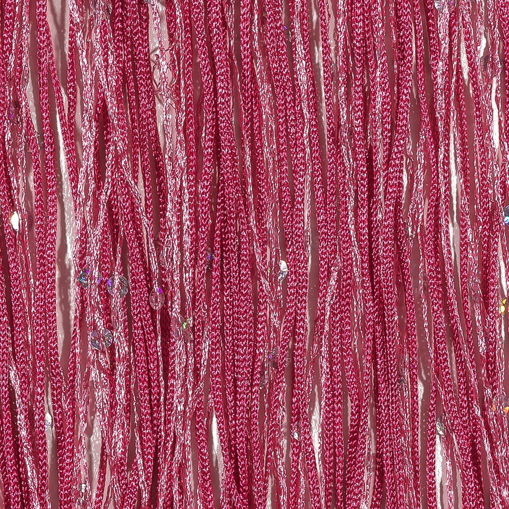 Fuchsia Holographic Sequins Chainette Fringe - 6"
