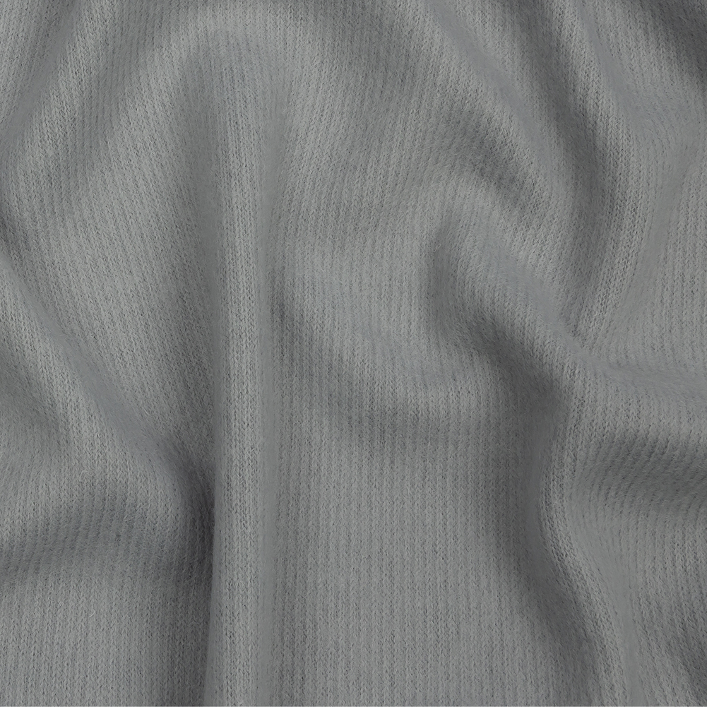 Silvery Gray Brushed Polyester Interlock Sweater Knit Silvery Gray Brushed Polyester Interlock Sweater Knit