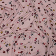 Pink, Red and Brown Valentine’s Treats Stretch Rayon Jersey Pink, Red and Brown Valentine’s Treats Stretch Rayon Jersey