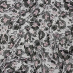 White, Gray and Pink Abstracted Floral Stretch Rayon Jersey White, Gray and Pink Abstracted Floral Stretch Rayon Jersey