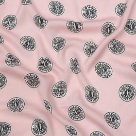 Donna Karan Pink, Black and White Logo Tokens Crepe de Chine Donna Karan Pink, Black and White Logo Tokens Crepe de Chine