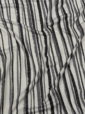 Cool Gray and Off White Painterly Stripes Stretch Rayon Jersey Cool Gray and Off White Painterly Stripes Stretch Rayon Jersey
