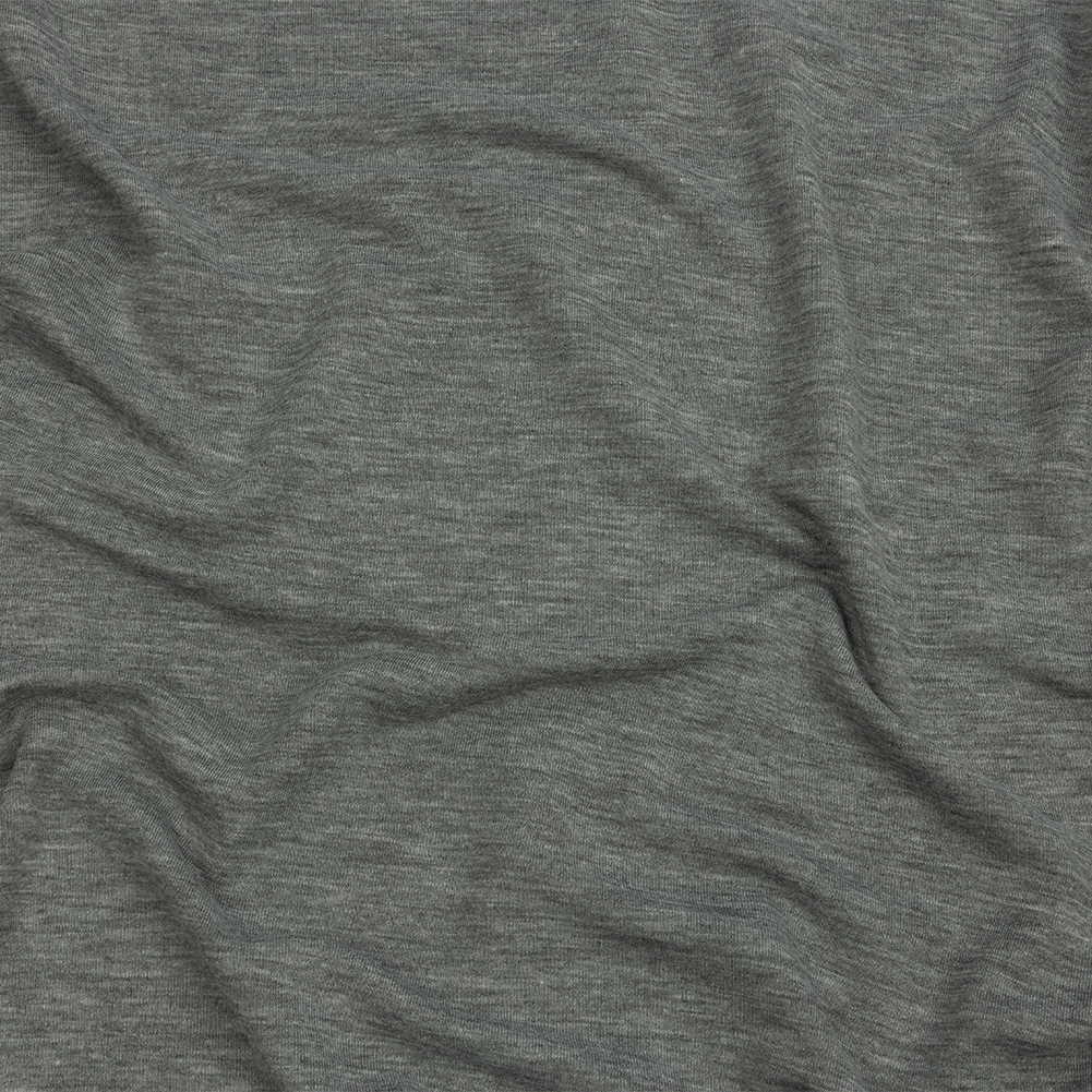 Heathered Gray Lightweight Stretch Recycled Polyester French Terry Heathered Gray Lightweight Stretch Recycled Polyester French Terry