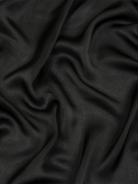 Famous Australian Designer Black Satin-Faced Silk Chiffon Famous Australian Designer Black Satin-Faced Silk Chiffon