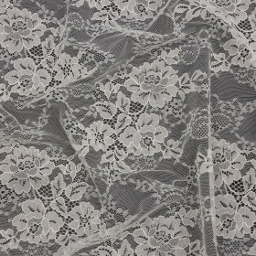 Famous Australian Designer Cream Floral Re-Embroidered Nylon and Cotton Lace Famous Australian Designer Cream Floral Re-Embroidered Nylon and Cotton Lace