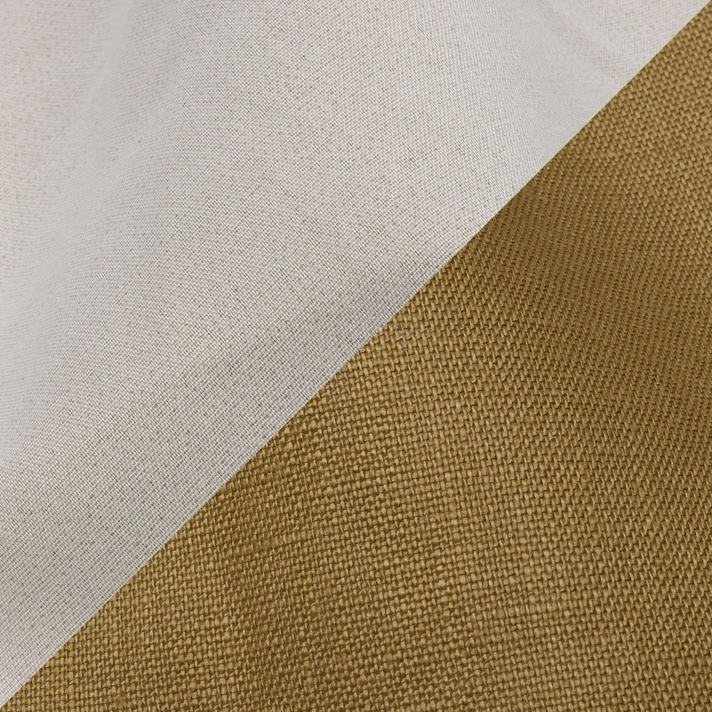 Famous Australian Designer Khaki Medium Weight Linen Woven with White Fused Backing