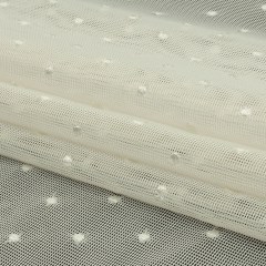 Famous Australian Designer White Sand Embroidered Polka Dots Woven Mesh Famous Australian Designer White Sand Embroidered Polka Dots Woven Mesh