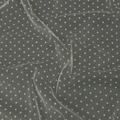 Famous Australian Designer Cream Flocked Polka Dotted Point D’esprit Famous Australian Designer Cream Flocked Polka Dotted Point D’esprit