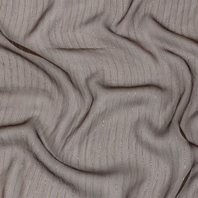 Famous Australian Designer Brown and Gold Metallic Pinstripes Crinkled Silk Chiffon Famous Australian Designer Brown and Gold Metallic Pinstripes Crinkled Silk Chiffon