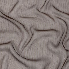 Famous Australian Designer Brown and Gold Metallic Pinstripes Crinkled Silk Chiffon Famous Australian Designer Brown and Gold Metallic Pinstripes Crinkled Silk Chiffon