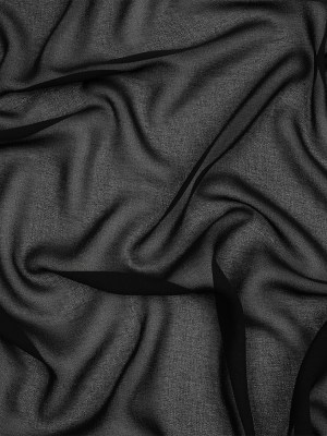 Famous Australian Designer Black Polyester Georgette Famous Australian Designer Black Polyester Georgette