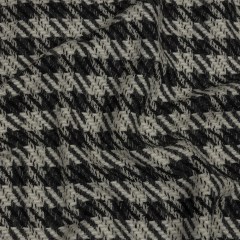 Famous Designer Charcoal and White Shepherd’s Plaid Fulled Wool Twill Coating Famous Designer Charcoal and White Shepherd’s Plaid Fulled Wool Twill Coating