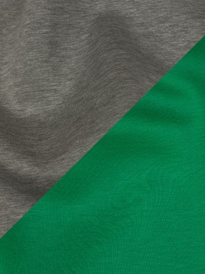 Famous Designer Kelly Green and Heathered Gray Double Face Rayon and Cotton Scuba Knit Famous Designer Kelly Green and Heathered Gray Double Face Rayon and Cotton Scuba Knit