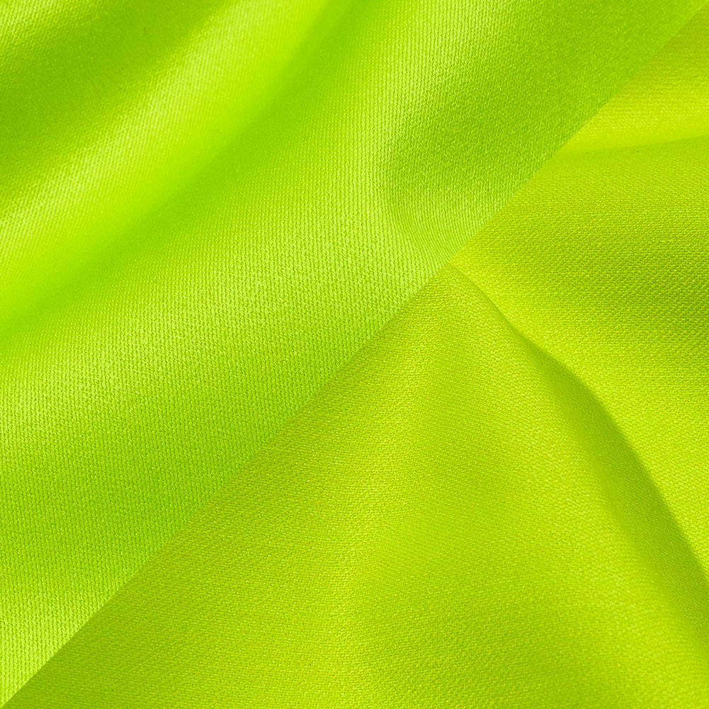 Italian Neon Lime Double Face Stretch Super 150 Virgin Wool Twill Suiting