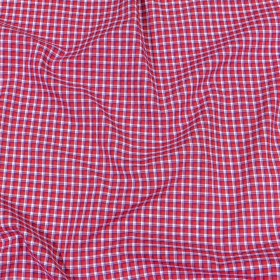 Balenciaga Italian Red, White and Blue Checks Cotton Shirting Balenciaga Italian Red, White and Blue Checks Cotton Shirting
