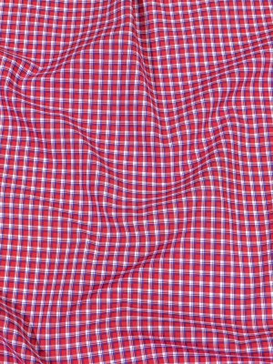 Balenciaga Italian Red, White and Blue Checks Cotton Shirting Balenciaga Italian Red, White and Blue Checks Cotton Shirting