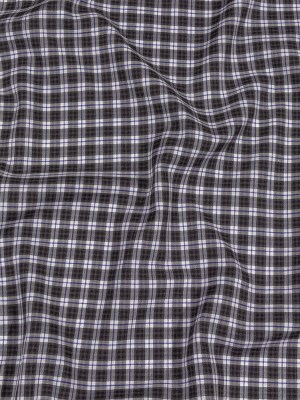 Balenciaga Italian Phantom, Gray and Blue Checked Lightweight Cotton Flannel Balenciaga Italian Phantom, Gray and Blue Checked Lightweight Cotton Flannel