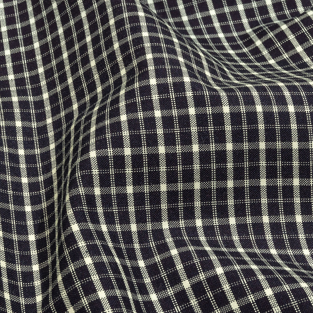 Balenciaga Italian Deep Well and White Checked Cotton Shirting