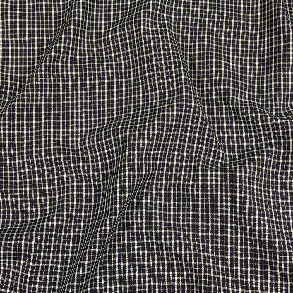 Balenciaga Italian Deep Well and White Checked Cotton Shirting Balenciaga Italian Deep Well and White Checked Cotton Shirting