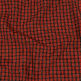 Balenciaga Italian Red, Black and Yellow Checked Cotton Shirting Balenciaga Italian Red, Black and Yellow Checked Cotton Shirting