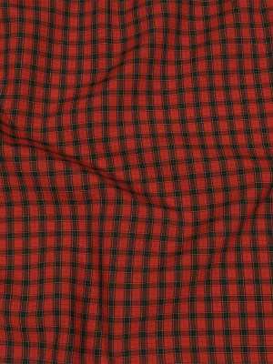 Balenciaga Italian Red, Black and Yellow Checked Cotton Shirting Balenciaga Italian Red, Black and Yellow Checked Cotton Shirting