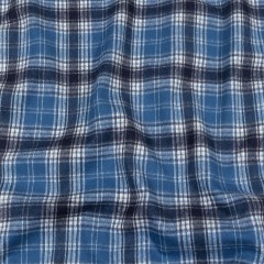 Balenciaga Italian Blue and White Plaid Brushed Cotton Flannel Balenciaga Italian Blue and White Plaid Brushed Cotton Flannel