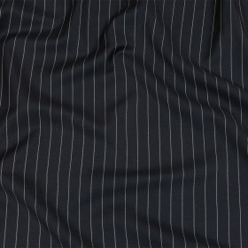 Balenciaga British Midnight Navy and Light Gray Pinstriped Super 180 Virgin Wool and Cashmere Twill Suiting Balenciaga British Midnight Navy and Light Gray Pinstriped Super 180 Virgin Wool and Cashmere Twill Suiting